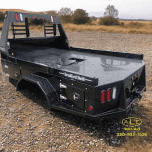 Bradford built truck bed, steel, 96 by 103 inches.