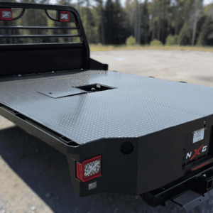 Nxg truck bed, steel, 97 by 112 inches.