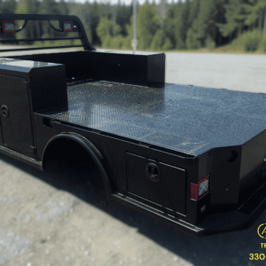 Nxg truck bed, steel, 97 by 136 inches.